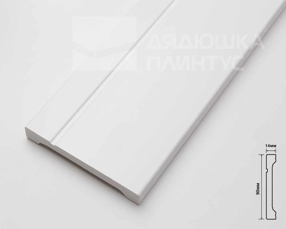 Плинтус из полистирола высокой плотности HI-WOOD B90V1L 90х14мм 2,0м