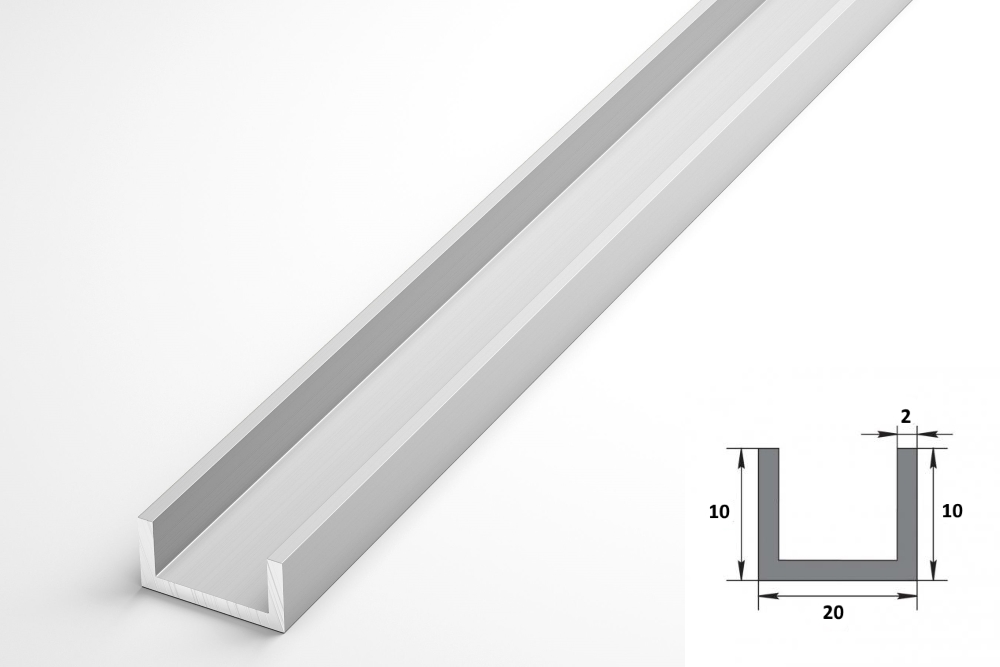 Швеллер 10х20х10 мм Шв 04.2000.501л Серебро