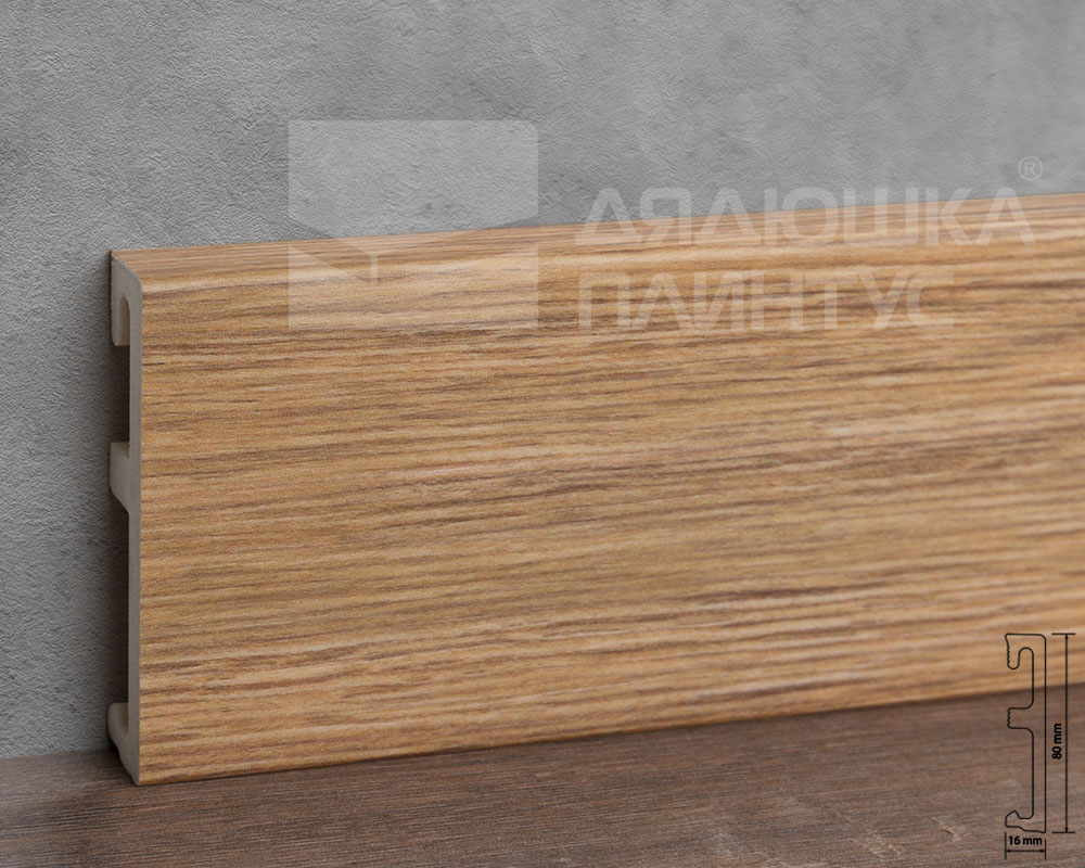 Плинтус напольный Salag Alpha 80 КП Мятный Дуб 2,4м