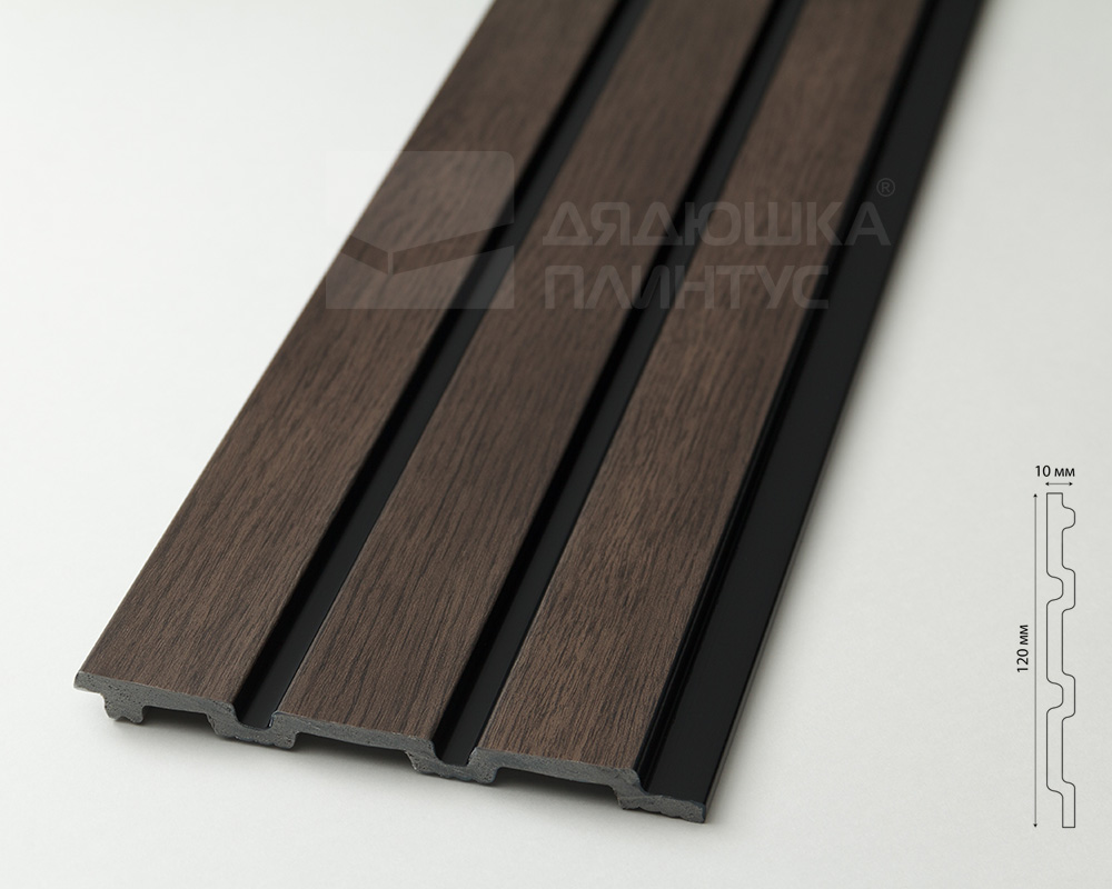 Панель вспененный полистирол ГРЕЙС 3D RAIL 120*2700 мм.  Дуб рустикальный