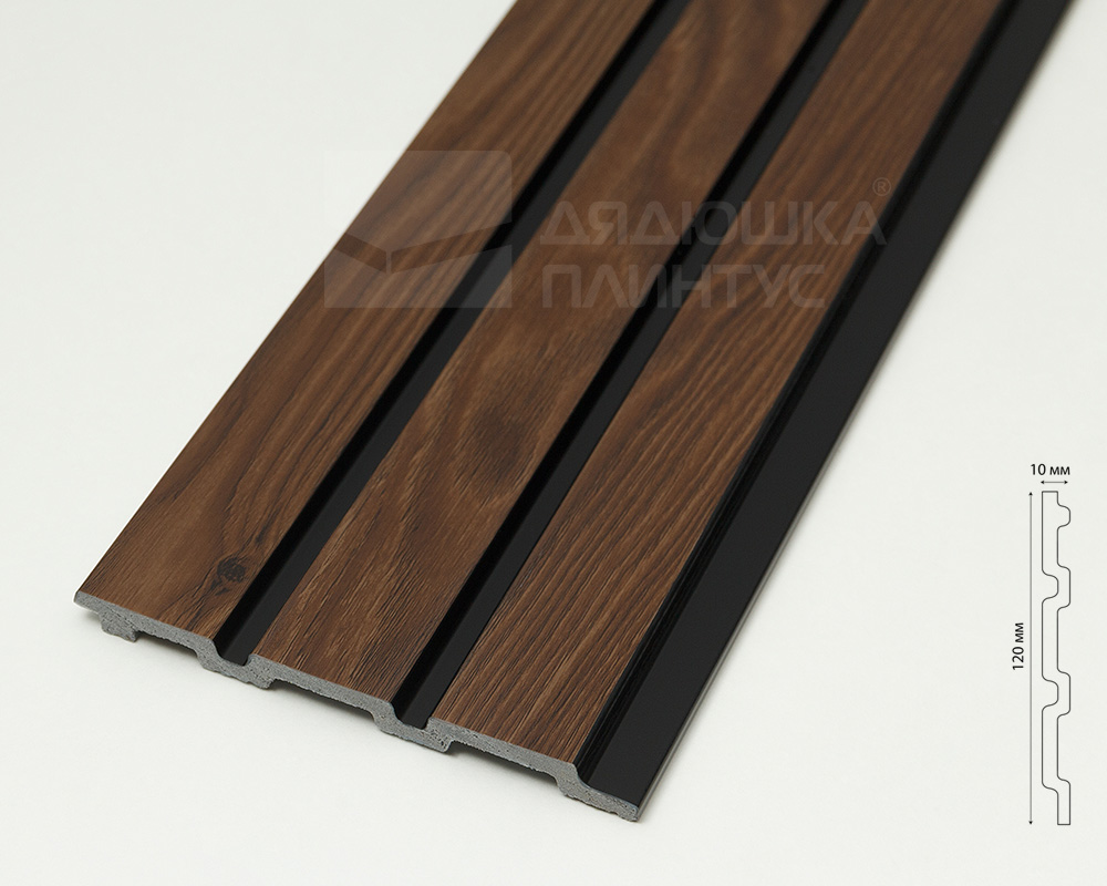 Панель вспененный полистирол ГРЕЙС 3D RAIL 120*2700 мм. Махагон