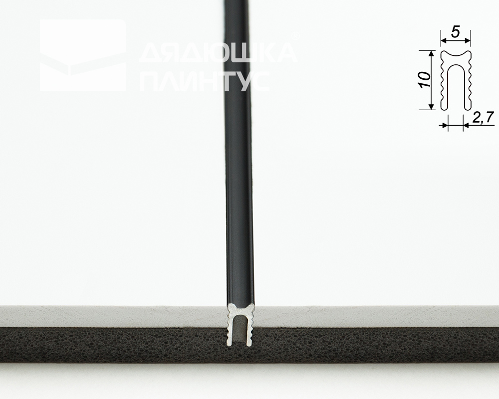 Разделитель алюминиевый стеновой Decaro D009A Black 3,0м