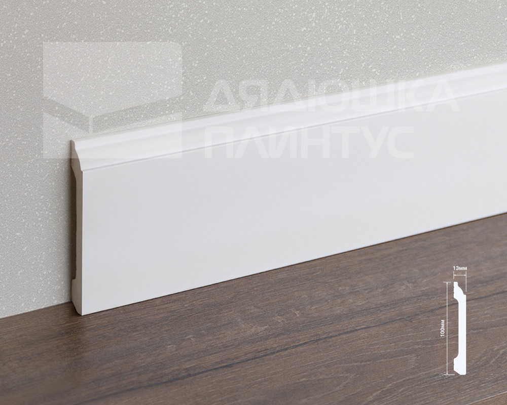 Плинтус из полистирола высокой плотности HI WOOD B100C 100мм х 13мм х 2,0м.