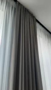 Карниз Шина черный комплект 2-х ряд ПВХ Волшебная палочка 2,0м