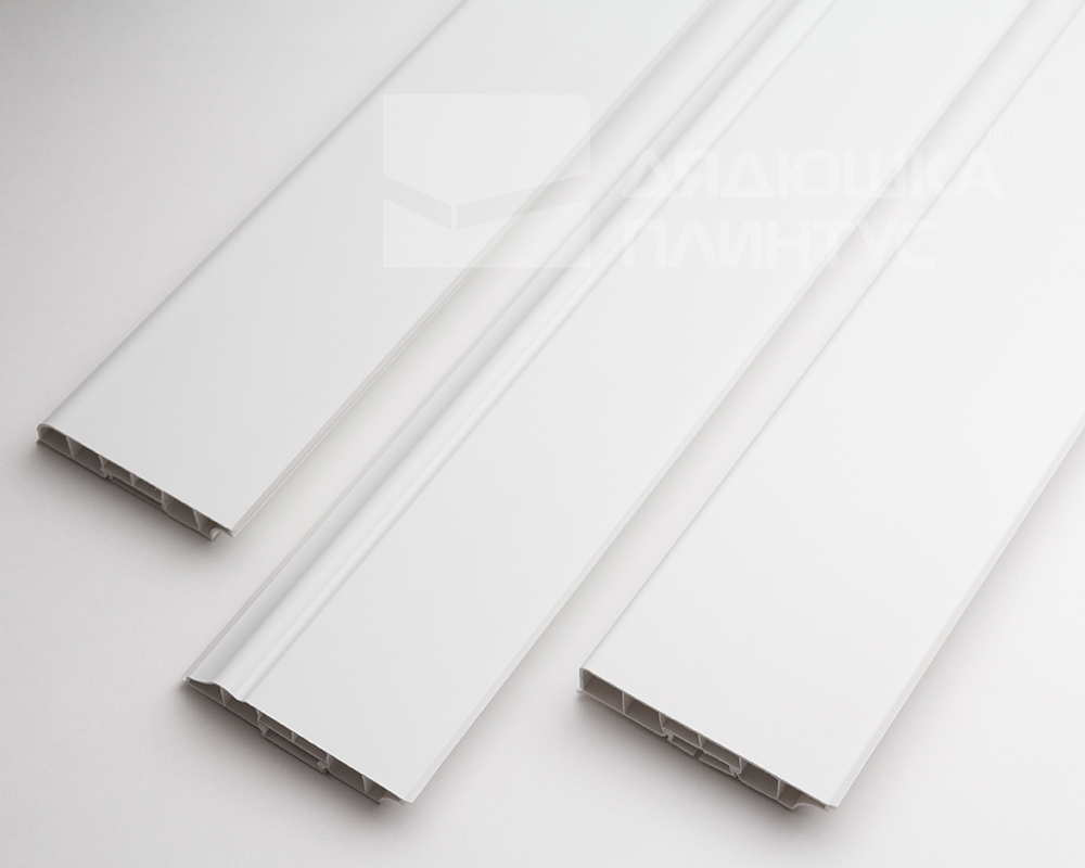 Плинтус фигурный ПВХ Дюра ИДЕАЛ 80мм 2,2м  001 Белый