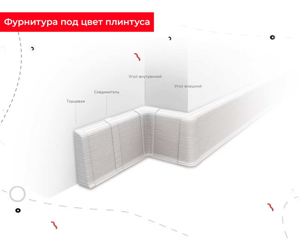 Плинтус со съемной панелью ПВХ Деконика ИДЕАЛ 55мм 2,2м 210 Дуб пепельный