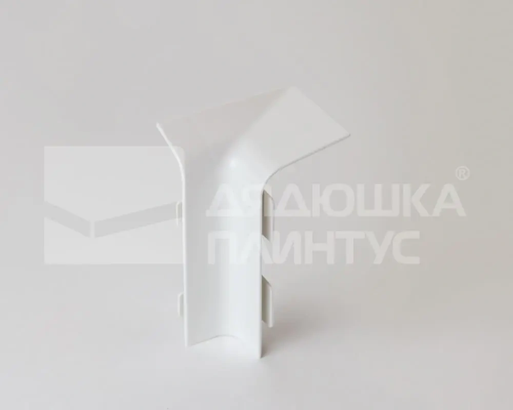 Угол внутренний левый для плинтуса ПВХ Аква 37*20 Белый