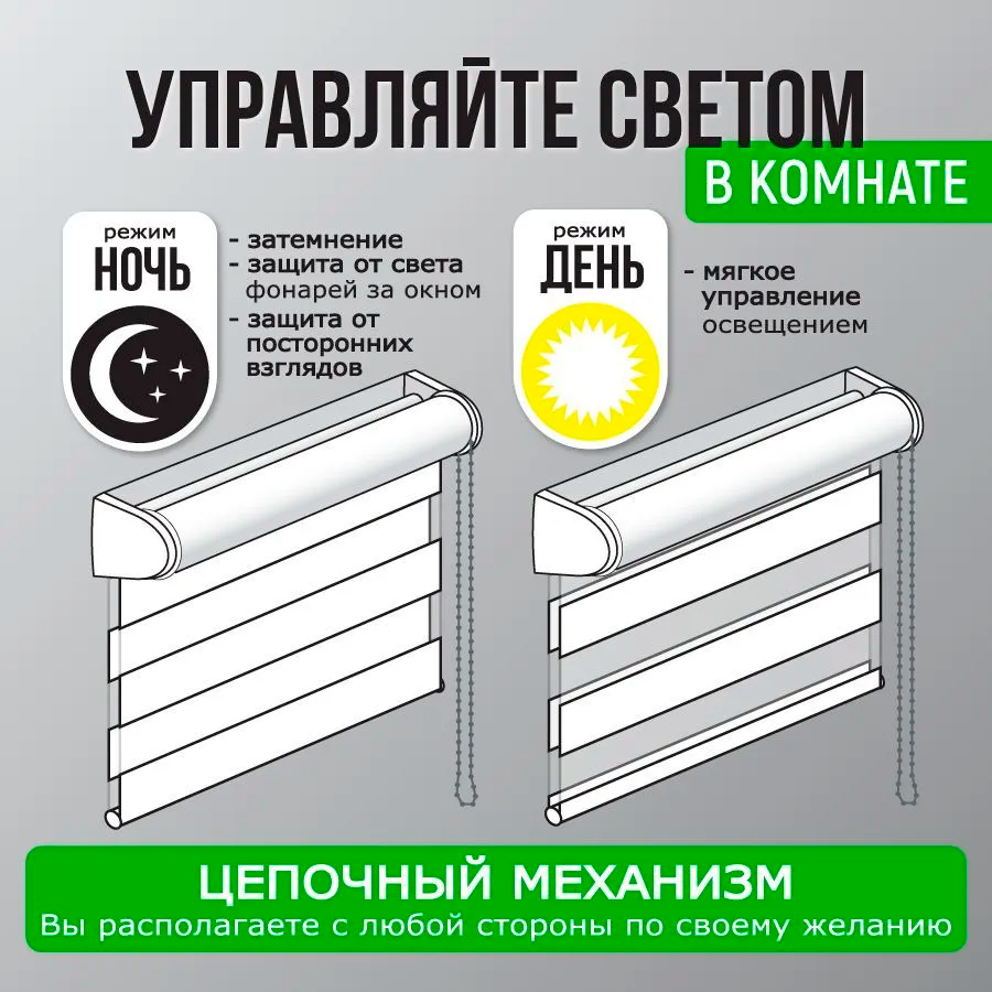 Роллета день/ночь КАНЗАС УЮТ 78*160 Белый