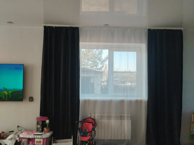 Карниз Шина черный комплект 2-х ряд ПВХ Волшебная палочка 4,0м