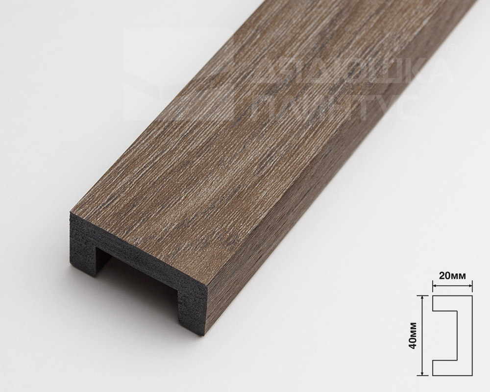 Молдинг из полистирола высокой плотности HI-WOOD LB40 BR490 40х20ммх 2,7м