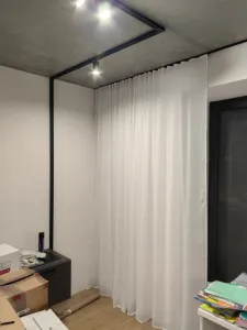 Карниз Шина черный комплект 3-х ряд ПВХ Волшебная палочка 2,0м