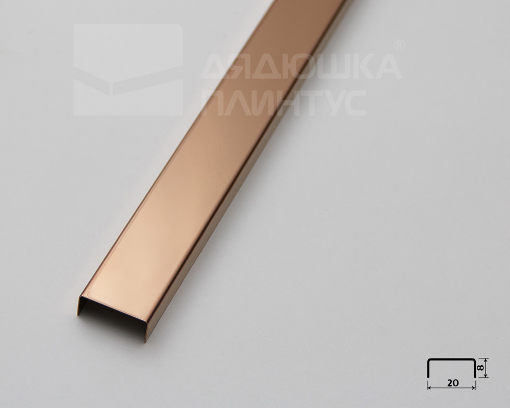 Профиль П-образный Волшебная палочка MSPP 04-8.2700 Розовое золото блестящее