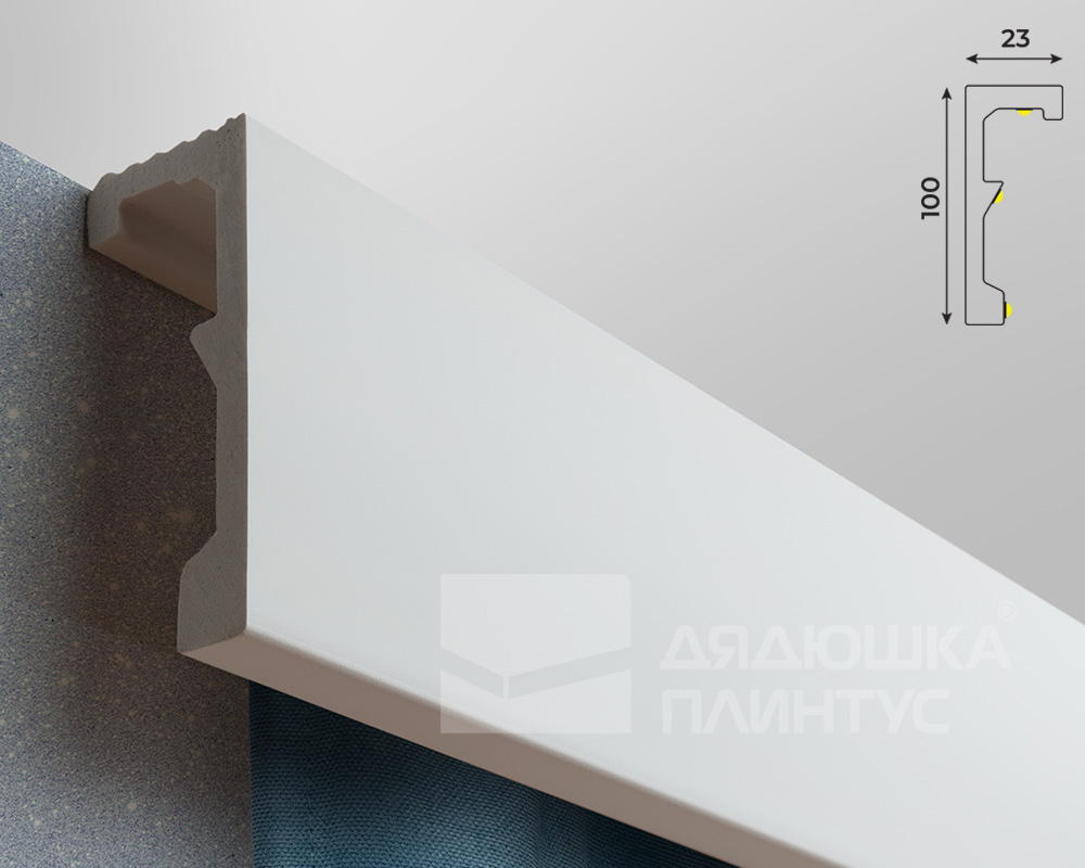 Плинтус карнизный СОЛИД 3 UHD 04/100L 2,0 м, Белый